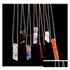 Hangende kettingen natuursteen strip bar ketting roos rood blauw amethist kristalgroen aventurine rec roestvrij staal voor w dhgarden dh9iw