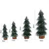 Christmas Decorations Mini Tree With White Snow Simulated Realistic Decoration Artificial Xmas Cedar Decor For