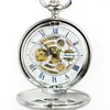 懐中時計ドロップメカニカルメンズスチームパンクホローバードロゴ透明な時計カジュアルフォブ