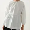 Blouses Femmes Chemises Femmes Dos Nu À Lacets Coton A-ligne Blanc ou Noir Top Tout-Match Lâche Manches Bouffantes Mode 2023Women's