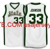 Custom Men Men Youth Women Vintage Johnson #33 State College Basketball Jersey S-4xl 5xl