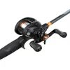 Ozark Trail Baitcast Rod Reel Fishing Combo, A￧￣o m￩dia 6 5 p￩s pretos e laranja