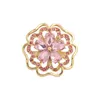 Brooches Exquisite Women Flower Hollow Crystal Pin Fashion Trendy Rhinestone Shiny Boutique Badges For Lady Wedding Party