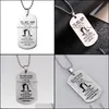 Pendant Necklaces Stainless Steel Tag Necklace To My Son Letter Military Artifact Trend Jewelry Accessories Drop Delivery Pendants Dhgzr