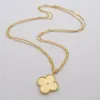 Collar de diseñador de lujo Clover de cuatro hojas collares colgantes grandes moda para mujeres joyas de collar de oro de 18 km 100 cm