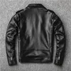 Sheep leather jacket Mens motorcycle jackets belt lapel casual coats hip hop tops male clothing plus size Slim fit fashion outerwear