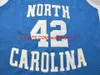 Пользовательские мужчины молодежь женщины винтаж NC #42 Brad Daugherty Mesh Fabric College Basketball Jersey Size S-4xl 5xl или пользовательский или номеры Jersey