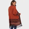 Damenstrick BOHO INSPIRIERT Jacquard Lange Strickjacke Weibliche Böhmische Ärmel Übergroße Pullover Cardiagns Für Frauen Wintermantel