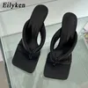 Slippers Eilyken Summer Fashion مفتوح مقطع من البغال البغال نساء من الصنادل عالية الجودة جودة الكعب المنخفض