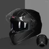 Motorradhelme GXT Mattschwarz Integralhelm Männer Frauen Professioneller Motocross Racing Casque Winter Hohe Qualität Dual Lens Casco