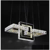 Lampy wiszące Nordic Dimmable Crystal żyrandole Pierścienia LED Kitchen żyrandol Kontrola Światło przemysłowe dla dzieci w sypialni jadalnia dhdjg