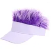 Cappellini con sfera regolabili novità 3-8 anni cappello da baseball per bambini con parrucche divertenti scherzi per capelli per ragazze ragazzo regali per feste nero bianco viola inverno