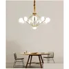 Pendant Lamps Lustre Plate Chrome Gold Metal Led Chandelier Lights 5W Per Light Lumiaria Indoor Lighting Lamparas Drop Delivery Dhese