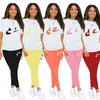 2024 Designer Jogger Suits Marke Frauen Baumwoll-Tracksuits Frühling Outfits plus Größe 2xL Kurzarm T-Shirt Hosen zweiteiliger Set Casualoutdoor Sportswear 5477-8