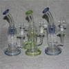 Rainbow Green Blue 3 Styles Hookahs Mini Small Oil Rigs Dab Rig Heady Glass Bongs duschhuvud perc vattenrör 14mm fog