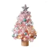 Kerstdecoraties Roze met licht 50 cm boom Luminous klein pakket Desktop Xmas Table Valentijnsdag Geschenken Jaar