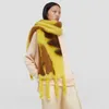 Foulards hiver cachemire écharpe châle pour femme longue épaissir chaud gros glands mode Pashmina feuille impression écharpes couverture enveloppes