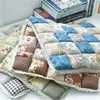 Pillow 42x42cm Korean Style Square Cotton Chair Small Flowers Pattern Decorative Seat Home Outdoor Portable Sit