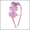 Fasce per capelli Cute Heart Thin Headband Womens Temperament Paillettes Love Decor Accessori per capelli Styling Gioielli per San Valentino 37 D3 Drop D Dh5Mg