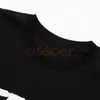 Camiseta masculina feminina preta e branca de grife, verão, moda, pintada à mão, com estampa de letras, roupas masculinas, tamanho XS-L