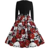 Casual Dresses Halloween Skull Print Dress Slim V-neck Korean Sexy Women Vestido De Mujer Party Y2k