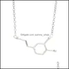 Pendant Necklaces Fashion Chemical Molece Copper Gold Sier Plate Chain Necklace For Women Science Teacher Professor Adjustable Jewel Otz9P