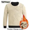 Мужские толстовок толстовок Tacvasen Fleece Crewneck Whotshirt теплый шерпа выровненная с утолщенным подсветше