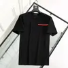 Luxury Casual mens prad T shirt New Wear designer Short sleeve 100% cotton high quality wholesale black and white size tshirt tee M 2XL