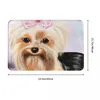 Tapetes cão fofo animal animal yorkshire terrier capacho estampado polyeste banheiro cozinha piso tapear tapete tapete de decoração banheira de decoração