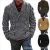 Men's Sweaters Autumn Winter Sweater Long Sleeve Solid Color Cardigan T-shirt V-neck Double Breasted Fashion Casual Loose Top Jemi22