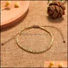 Brins de perles faits à la main petites perles bracelet pour hommes boule tressée charme wrap bracelets corde de cire réglable or sier cuivre goutte Deli Otpzl