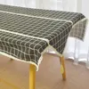 Table Cloth Rectangle Printed Black Lattice Linen Cotton Tablecloth Tassel Lace Runner Home Christmas Wedding Party Decors