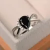 Obrączki ślubne w kształcie gruszki 925 Sterling Silver Ring dla kobiet moda Cubic cyrkon kobieta obietnica miłość walentynki prezenty Edwi22