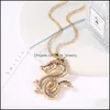 Collane con ciondolo Collana Pretty Dragon per gioielli Regalo di moda Donna Collares Catene lunghe Chic Bracele Drop Delivery Pendenti Dhqgt