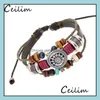 Chaîne à maillons à la mode Mtilayer Bracelet en cuir Sun Charms Perles Bracelets tressés pour hommes Femmes Vintage Punk Wrap Bracelet Bijoux Wh Otdye