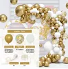 Decoração de festa White Silver Gold Garland Arch Kit Kit Wedding Birthday Kids 1st Ballon Baby Shower Confetti Baloo