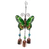 Estatuetas decorativas 1pc azul verde amarelo borboleta sinistro de vidro forjado de vidro de vidro pintado de metal pingente de decoração criativa de decoração de decoração