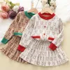Clothing Sets Bear Leader Girls Winter Clothes Set Long Sleeve Sweater Shirt Pants 2 Pcs Suit Christmas Baby Outfits 230203