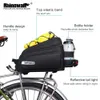 Panniers S Rhinowalk Bicycle Trunk 12L Pannier Big Capacity Cycling Bike Rack Bakre sadelväska med regntäcke MTB Road 0201