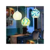 Pendant Lamps Mediterranean Style Led Chandelier Lighting Restaurant Cafe Bar Lights Mosaic Color Retro Drop Delivery Indoor Dhw2P