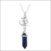 Pendant Necklaces Natural Stone Pendants Necklace Chokers Rose Quartz Healing Crystals Neecklaces Drop Delivery Jewelry Dhfvq