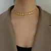 Choker 2023 Fashion Geometric Chokers for Women Unique Design Rostfritt stål CLAVICLE Halsband smycken Party Gift Drop Drop