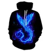 Herrtröjor tröjor färgglada flamtröja 3D -tröja Menwomen hooded Autumn and Winter Coat Mens Clothing Funny Jacket Black 230202