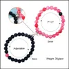 Kralen strengen 2pc/set mode natuursteen kralen yoga armband paar magnet vriendschap armbanden afstand liefhebbers sieraden cadeau d otq3i