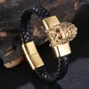 Charme Armbänder Punk Metall Schädel Für Männer Retro Gothic Leder Armband Hip Hop Rock Party Schmuck PD1271