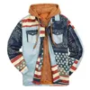 Męskie kurtki męskie jesienna zimowa kurtka harajuku w krat z kapturem zamkiem błyskawiczne długie rękaw podstawowy swobodny koszula europejski rozmiar amerykański s5xl 230202