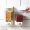 Storage Bottles Wall-Mounted Plastic Press Jars For Bulk Cereals Hermetic Rice Grain Dispenser Box Food Container Kitchen Organizer