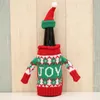 Juldekorationer 4 Styles vinflaskskydd med hattsticktröja 2023 år festival dekor leveranser