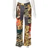 Lässige Designer-Damen-Camouflage-Hosen mit hohem Bund und schmaler, lockerer Camo-Jogginghose