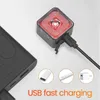 S Smart Bicycle Brake Tail USB Cykel Ljuscykel Auto Stop LED BACK CHARGEABLE IPX6-WATERSEFATTIV SÄKERHET BAKSLAMP 0202